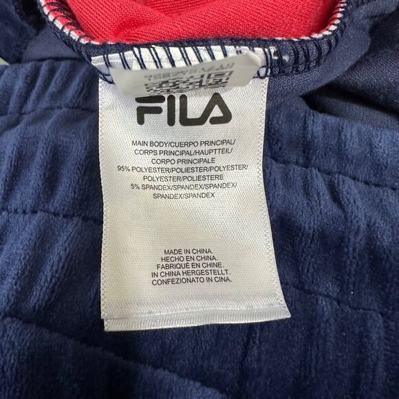 FILA Womens Plus Size 2X Navy Blue Red Valery Drawstring Luxe Velour Pants NWT - Picture 9 of 9